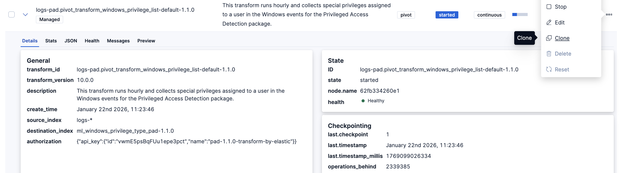 Privileged Access Detection transform