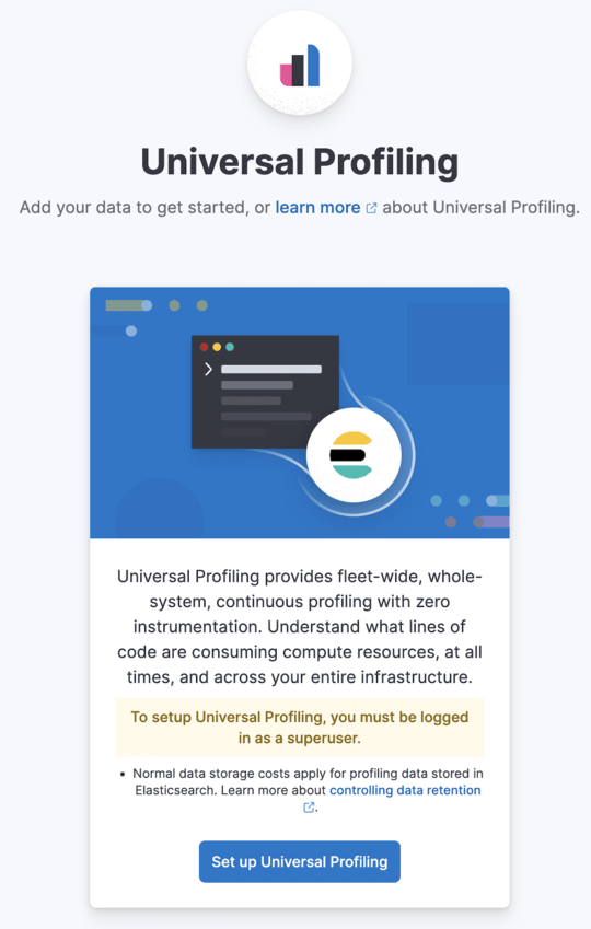 profiling setup popup profiling setup popup