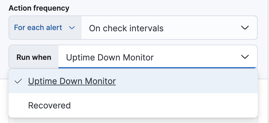 Action frequency for each alert Action frequency for each alert
