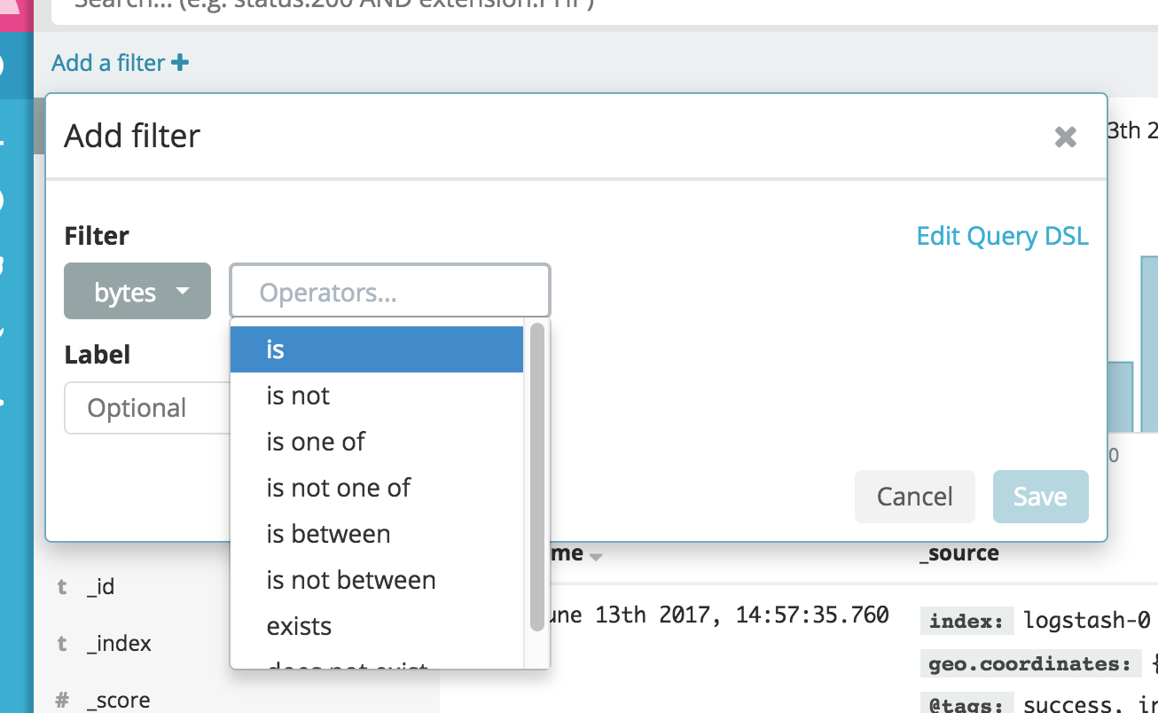add filter operator