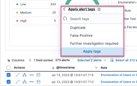 Apply alert tags