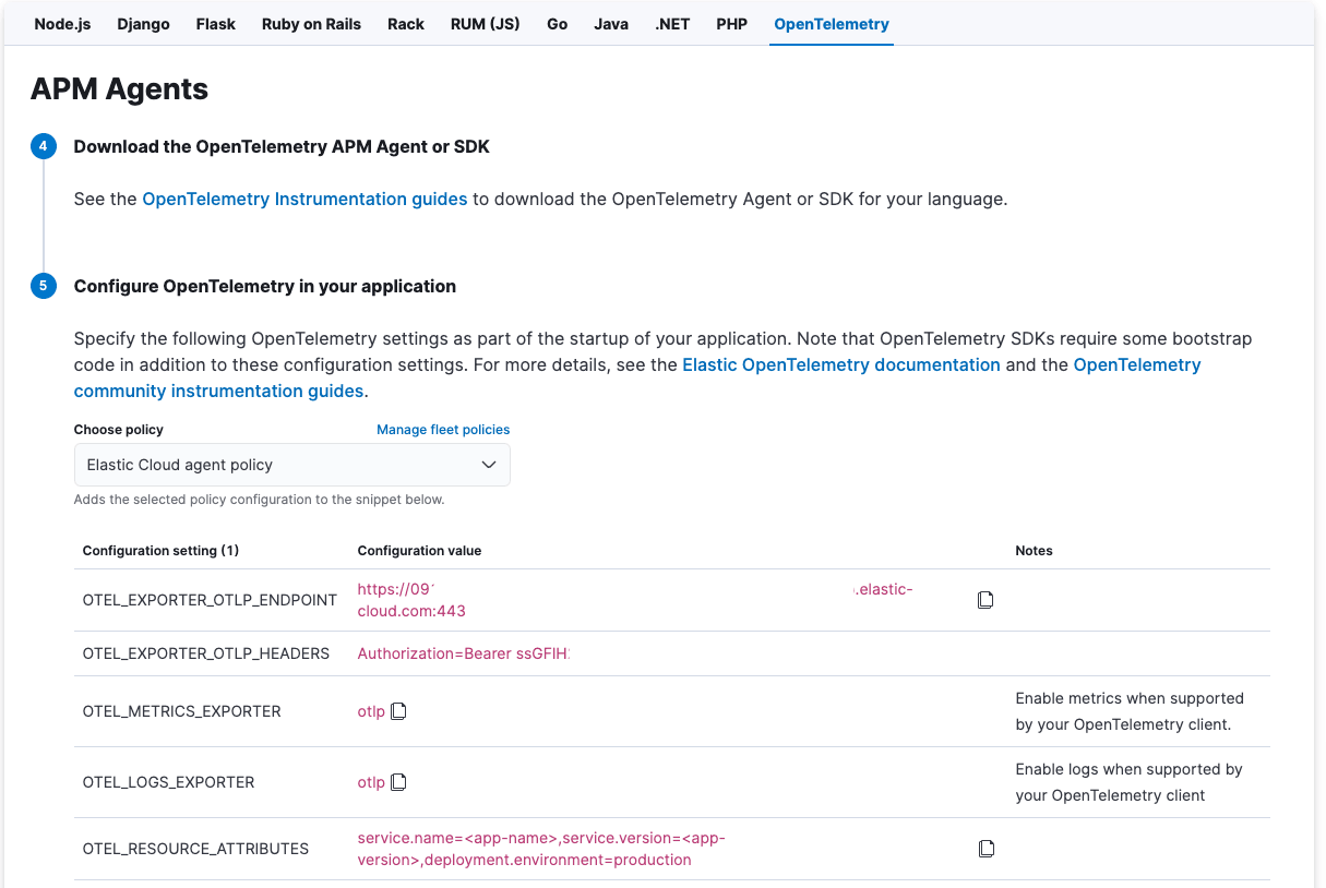OpenTelemetry API Keys