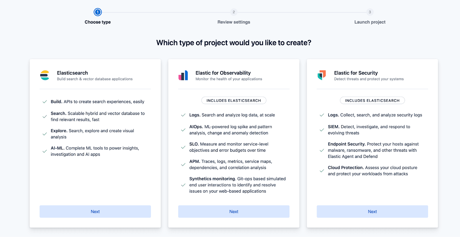 Select solution in Elastic Serverless