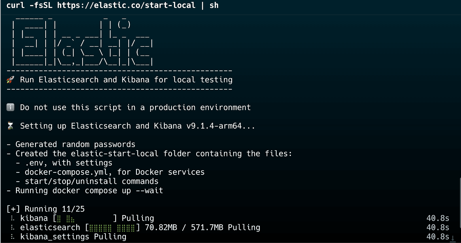 Elasticsearch start local