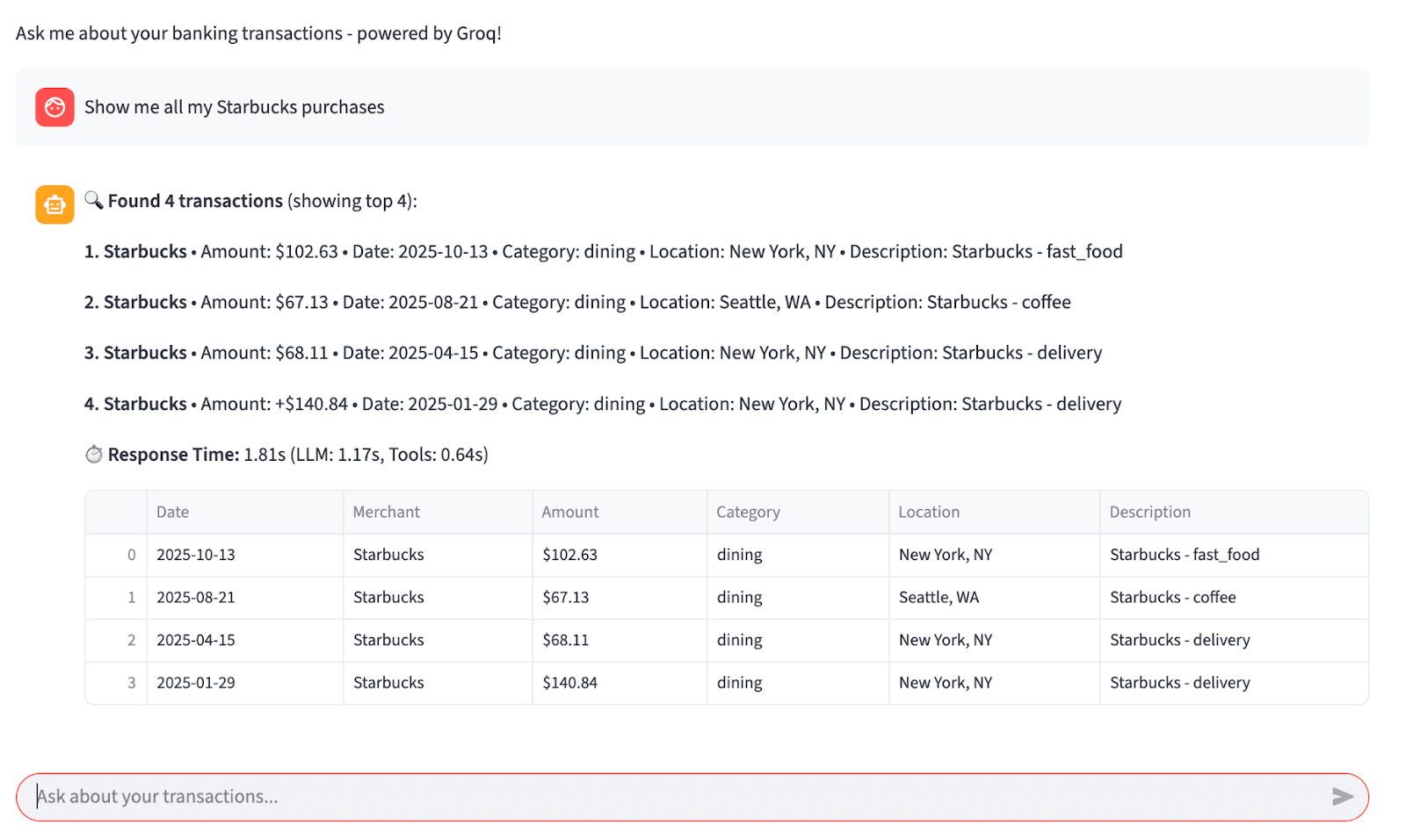 Groq UI with a prompt to use the tool