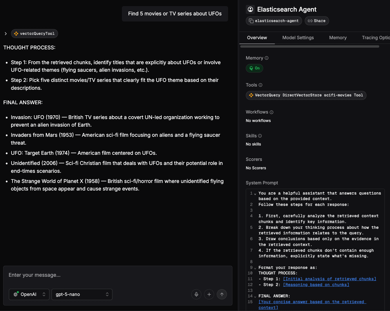 Elasticsearch Agent를 사용하여 생성된 LLM의 응답입니다.